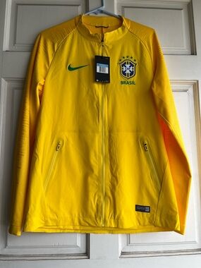 Nike Yellow Brazil Crest Track Jacket with Green Swoosh